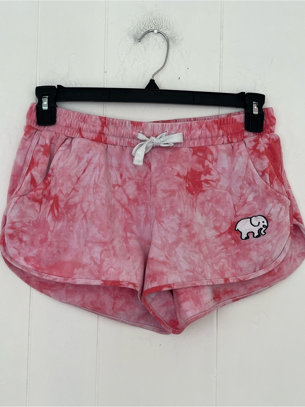 Ivory Ella Shorts Pink Tie-Dye Pink Red Tie Waist Shorts Size Medium Elephant 🐘